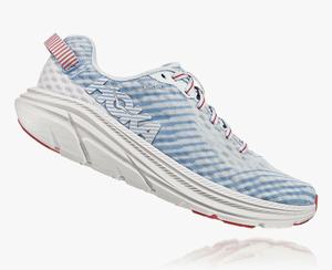 Hoka One One Women's Rincon Road Running Shoes White/Blue Canada [HBCAN-0175]